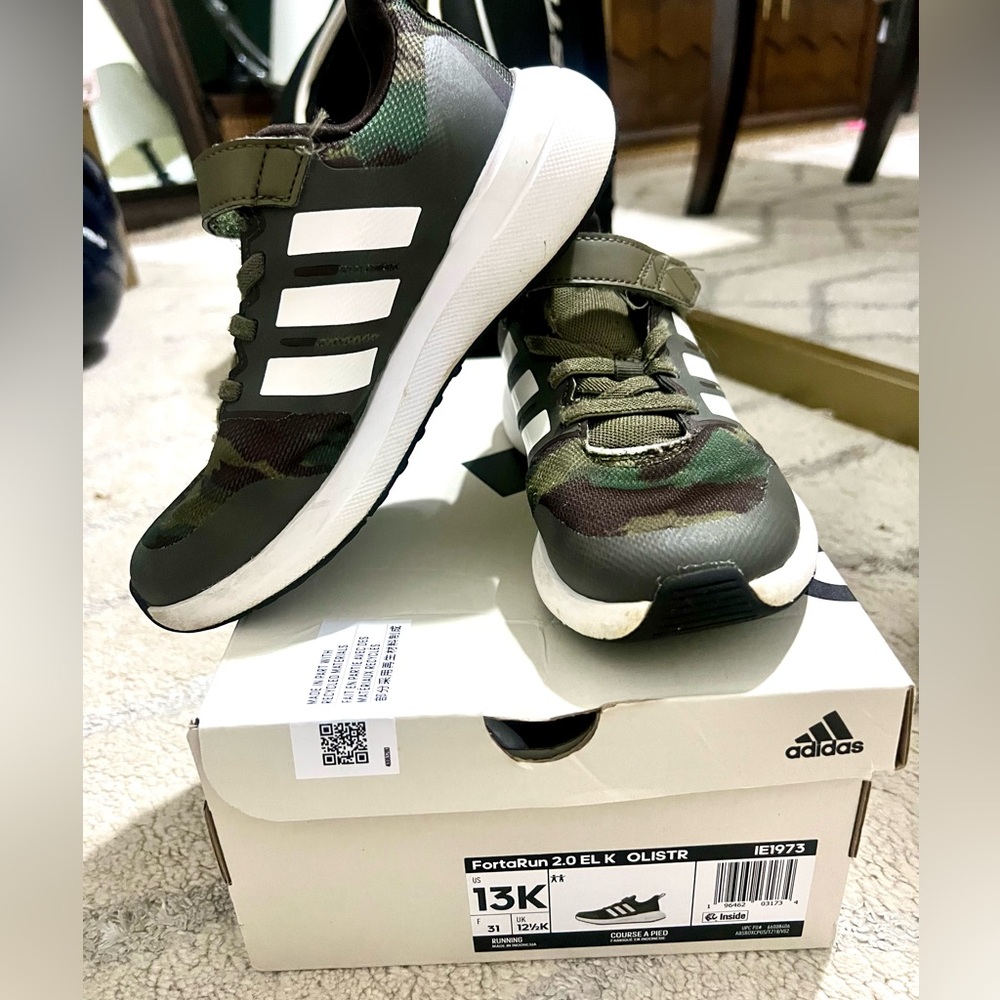 Adidas Green CAMO Cloudfoam Size 13